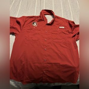 Columbia short sleeve button up Florida State University branded